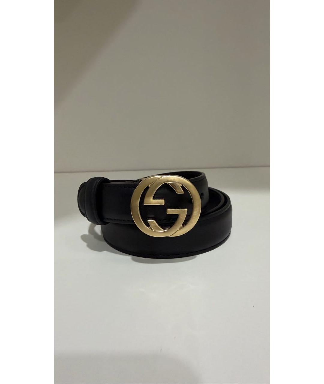 GUCCI Черный кожаный ремень, фото 7