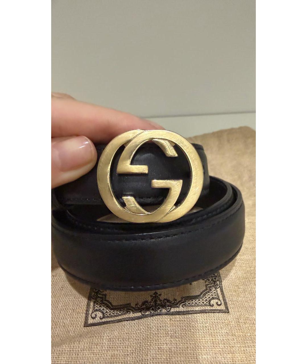 GUCCI Черный кожаный ремень, фото 6