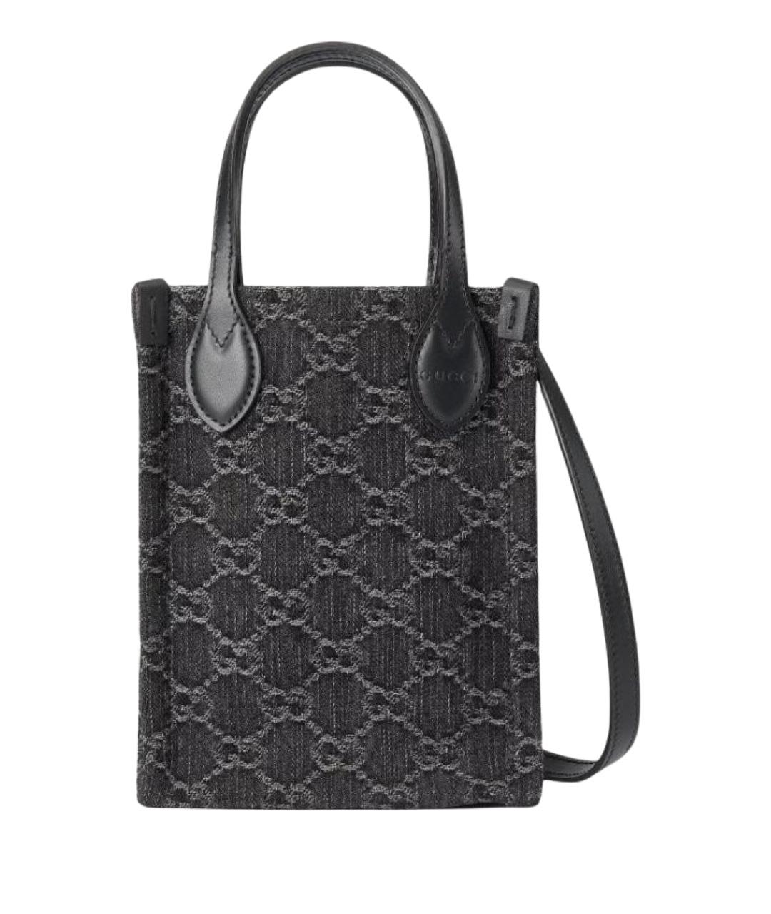 GUCCI Черная деним сумка тоут, фото 1