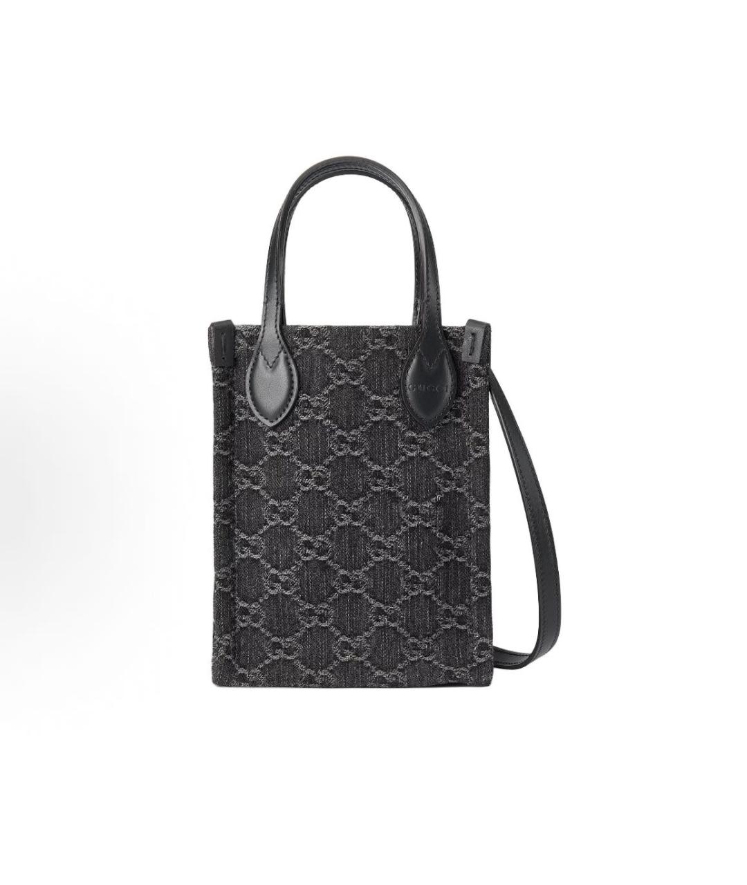 GUCCI Черная деним сумка тоут, фото 9