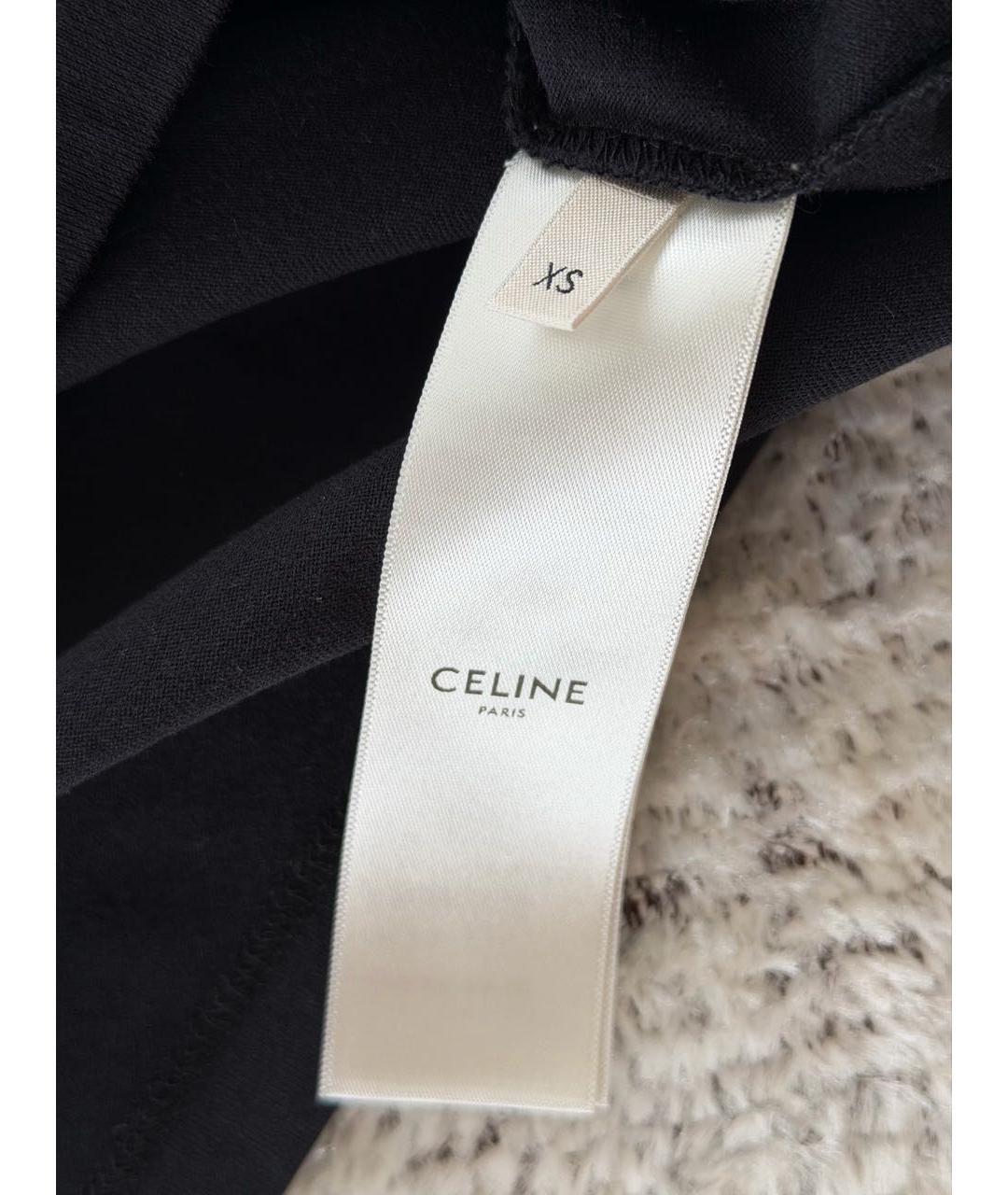 CELINE Черная хлопковая футболка, фото 3