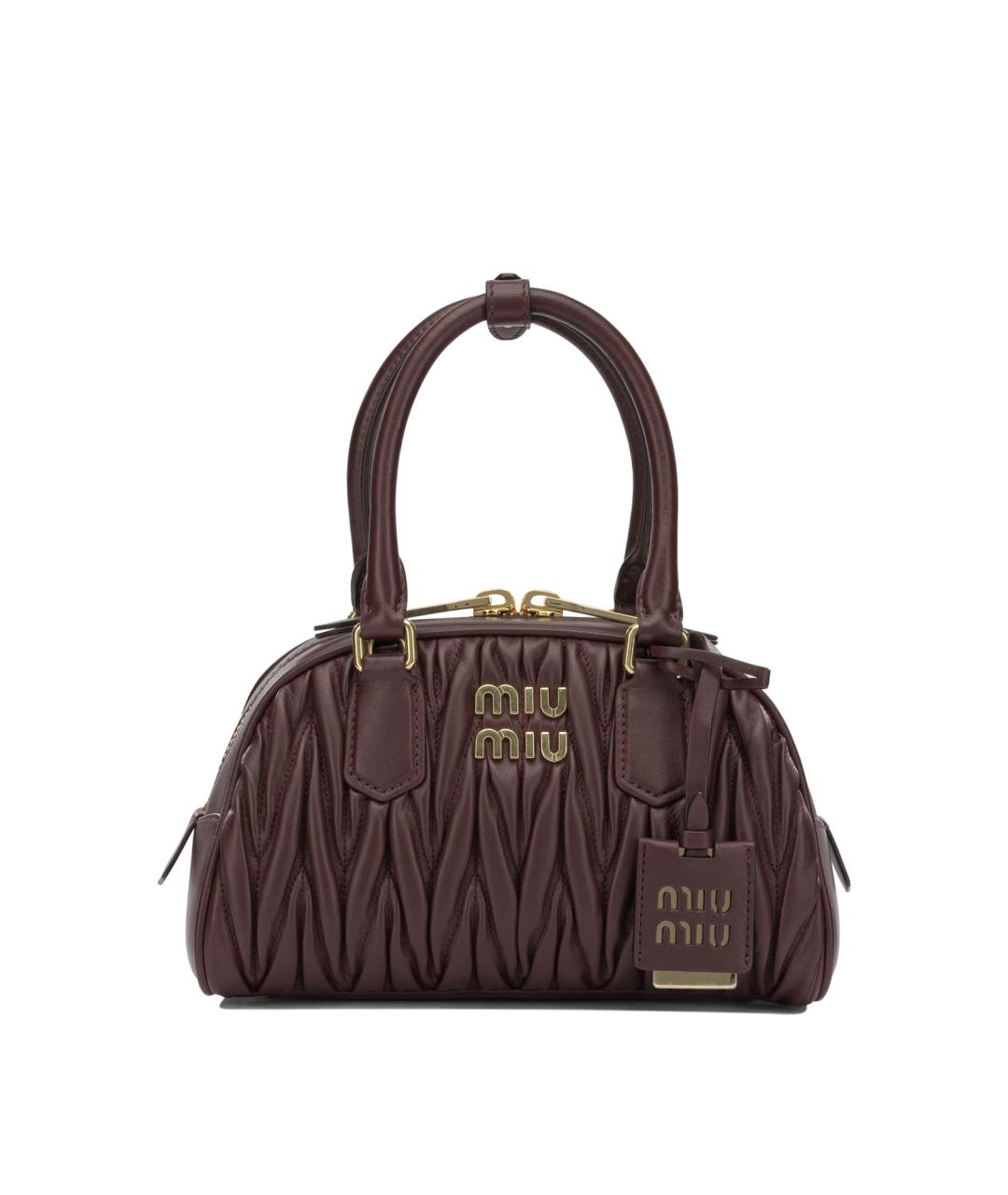MIU MIU Бордовая кожаная сумка тоут, фото 1