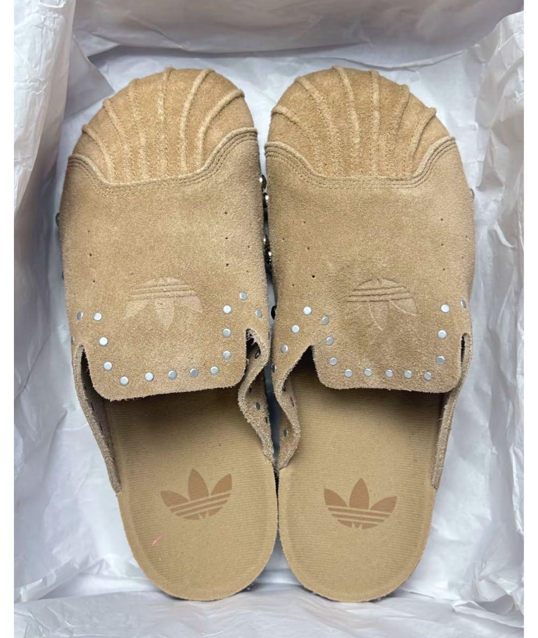 ADIDAS Коричневые замшевые сабо, фото 2