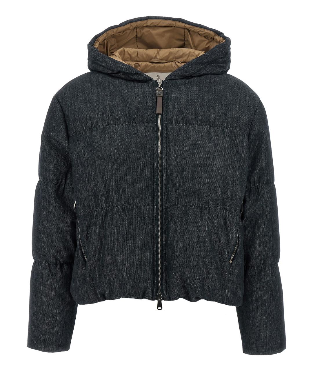 BRUNELLO CUCINELLI Темно-синяя хлопковая куртка, фото 1