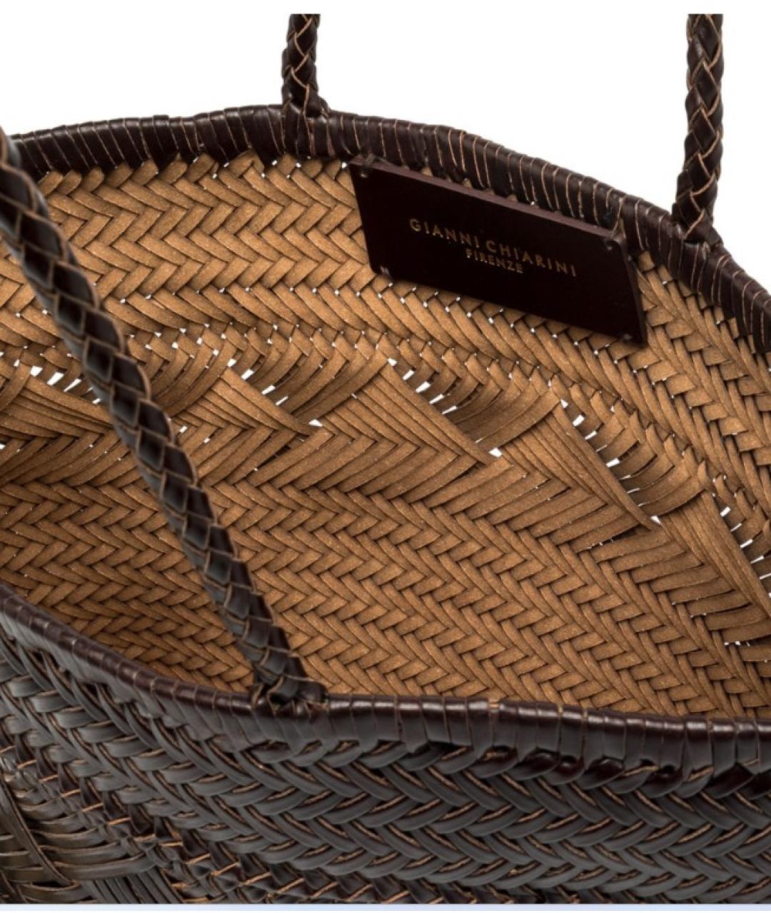 Gianni Chiarini Коричневая кожаная сумка тоут, фото 5