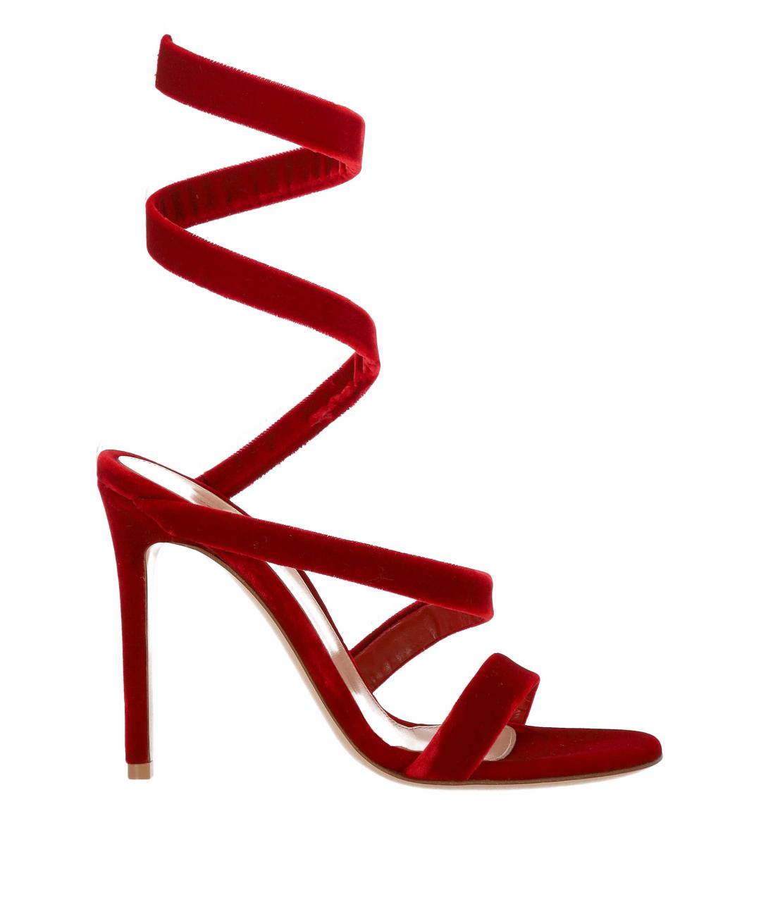 GIANVITO ROSSI Красные текстильные босоножки, фото 1