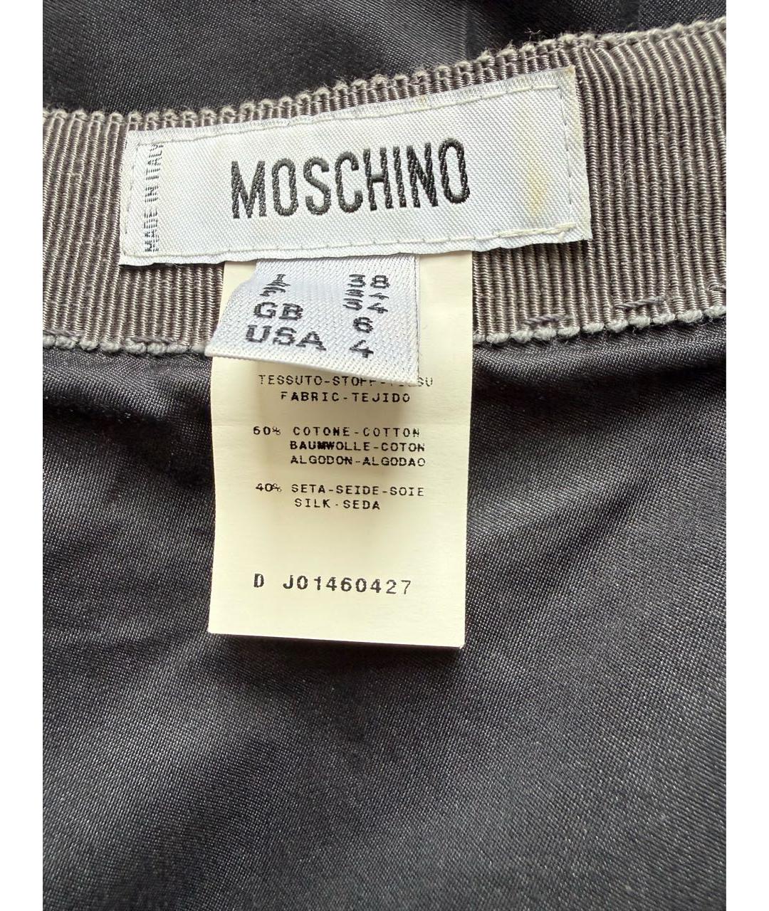 MOSCHINO Серая шелковая юбка миди, фото 6