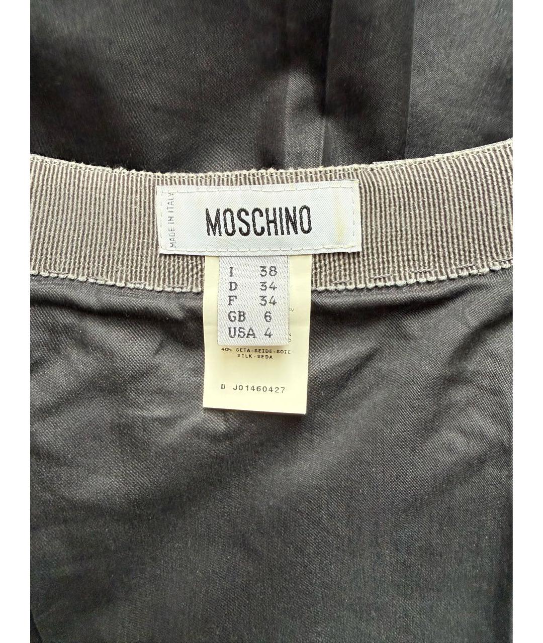 MOSCHINO Серая шелковая юбка миди, фото 5
