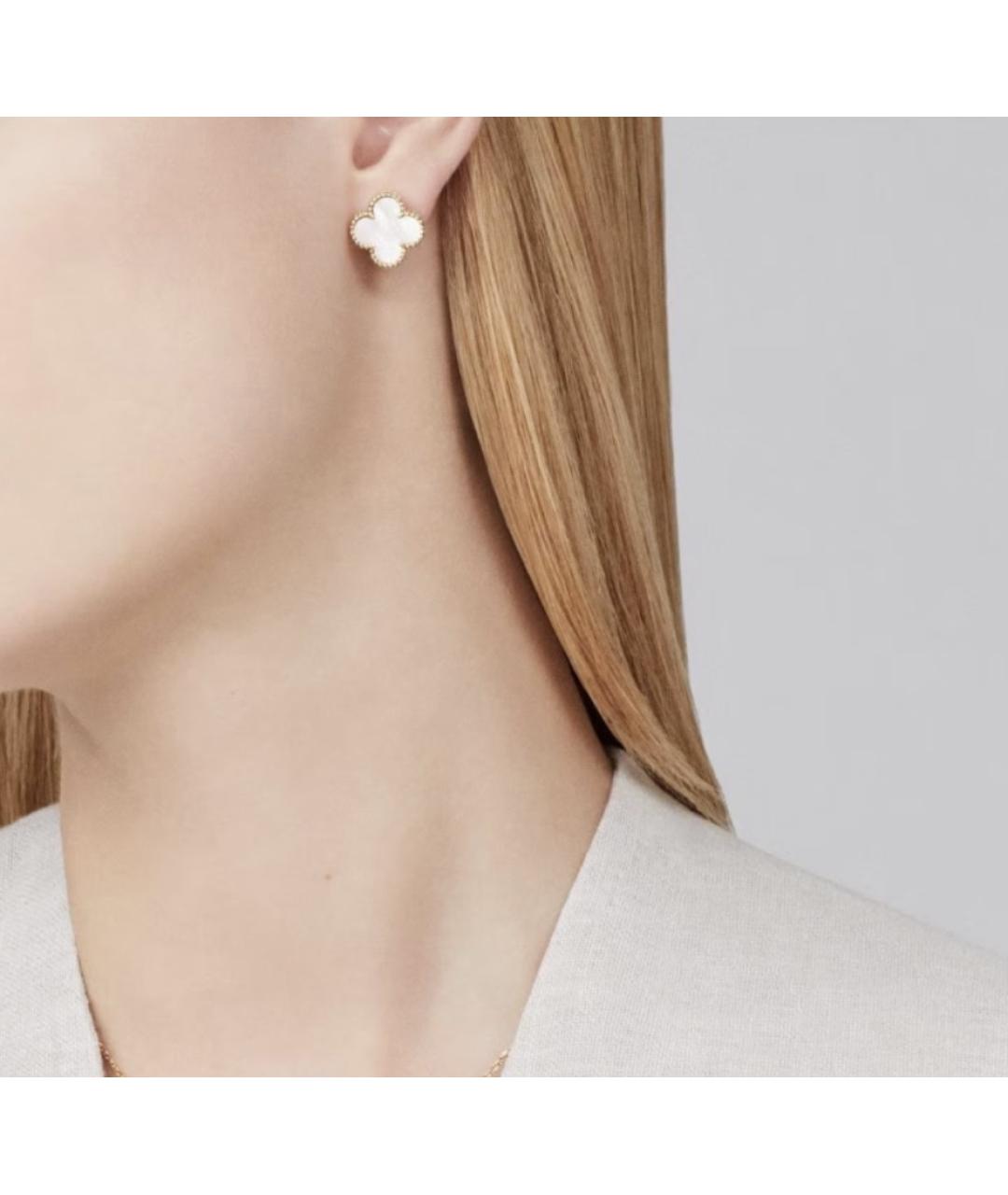 VAN CLEEF & ARPELS Белые серьги из желтого золота, фото 2