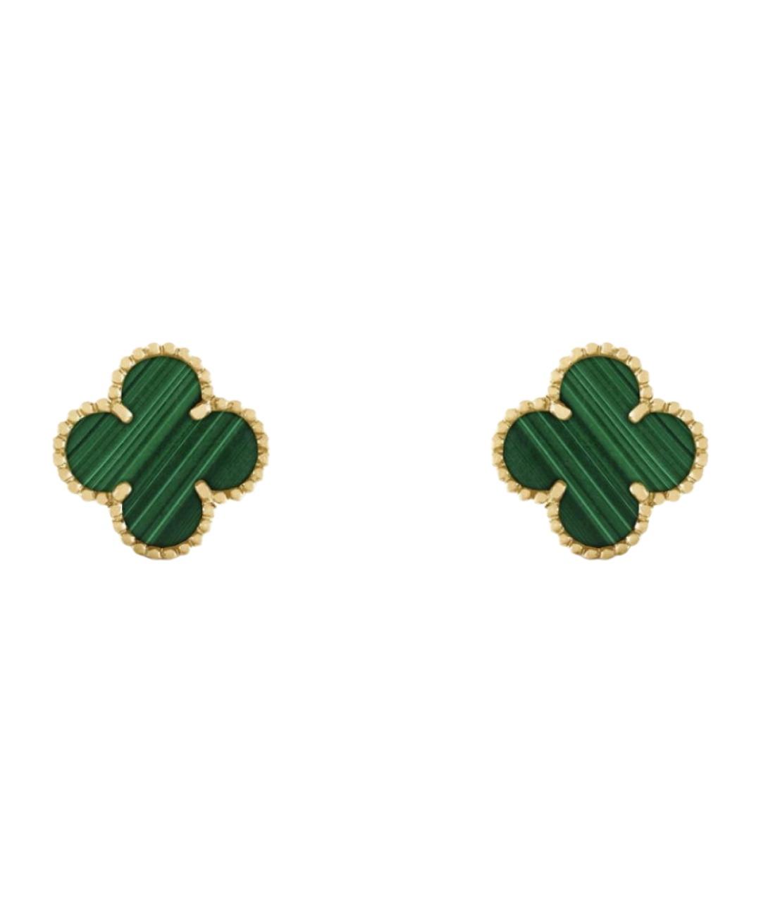 VAN CLEEF & ARPELS Зеленые серьги из желтого золота, фото 1