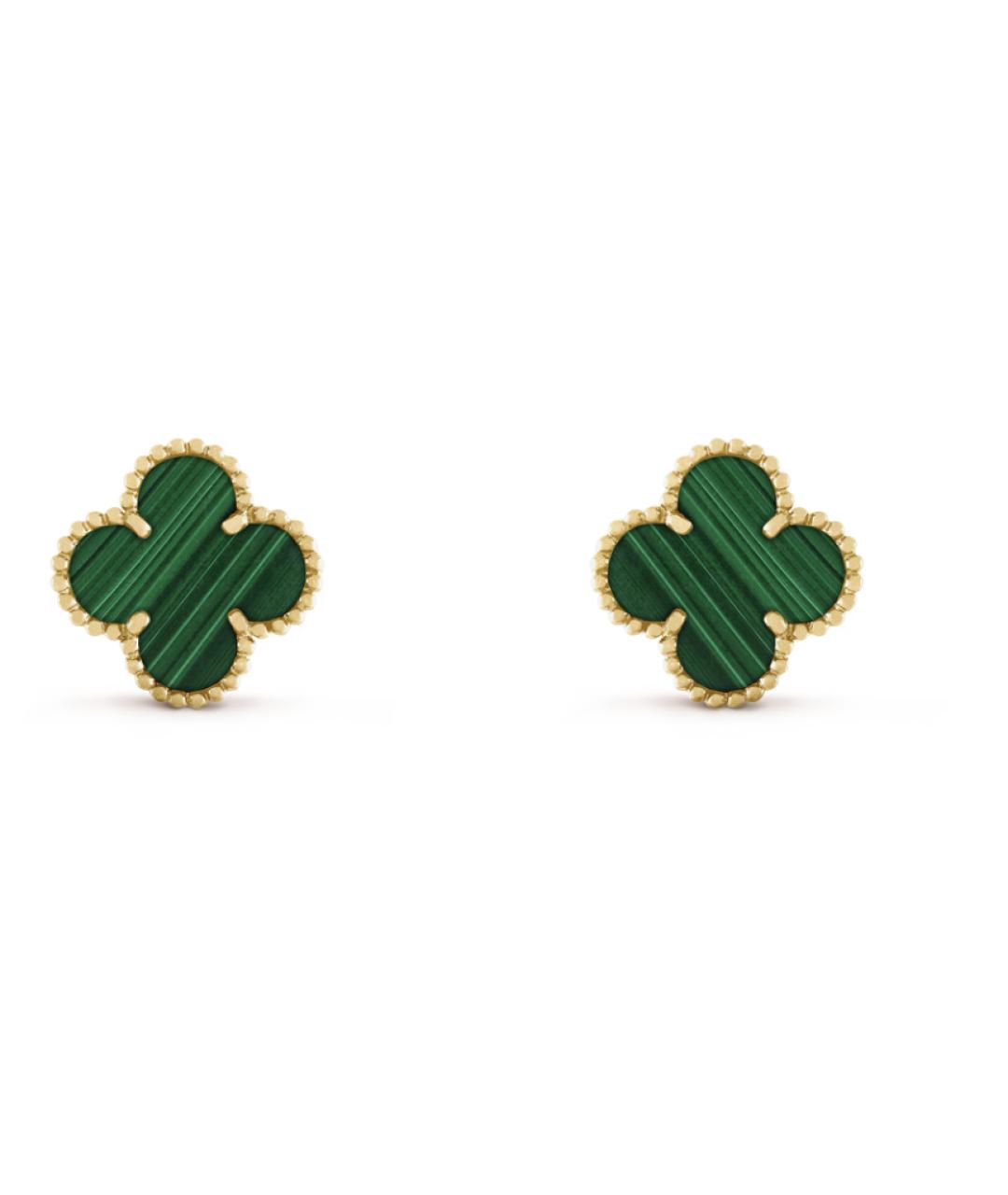 VAN CLEEF & ARPELS Зеленые серьги из желтого золота, фото 2