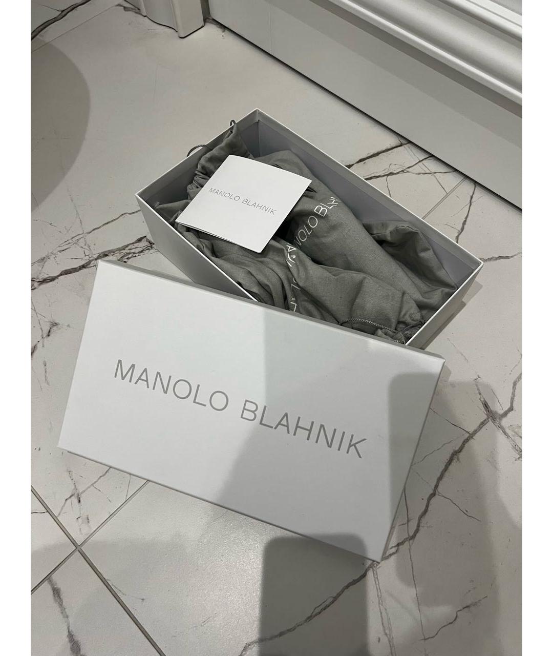 MANOLO BLAHNIK Зеленые кожаные эспадрильи, фото 5
