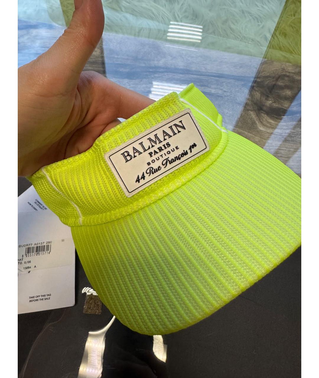BALMAIN Желтая синтетическая кепка, фото 2