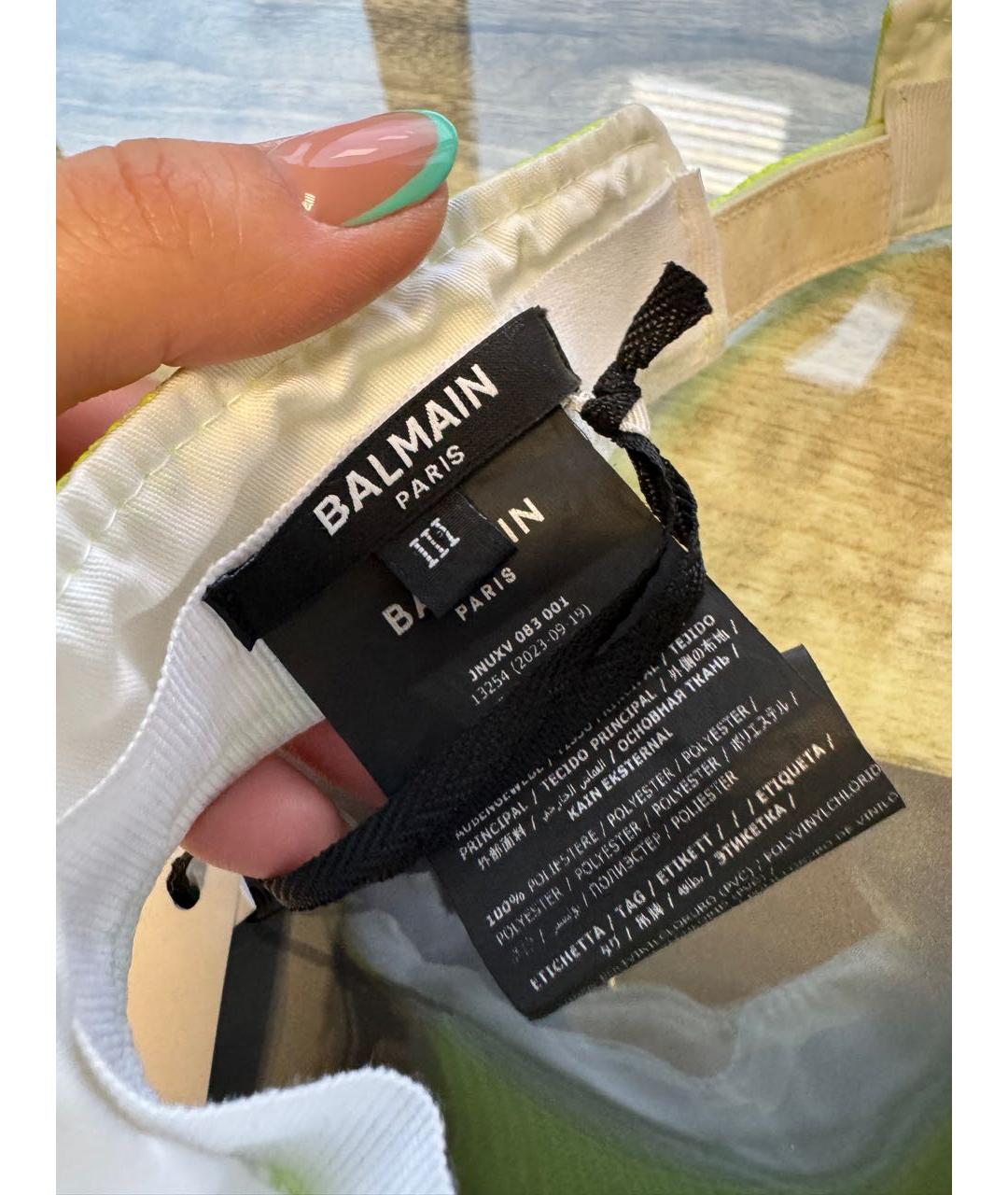 BALMAIN Желтая синтетическая кепка, фото 4