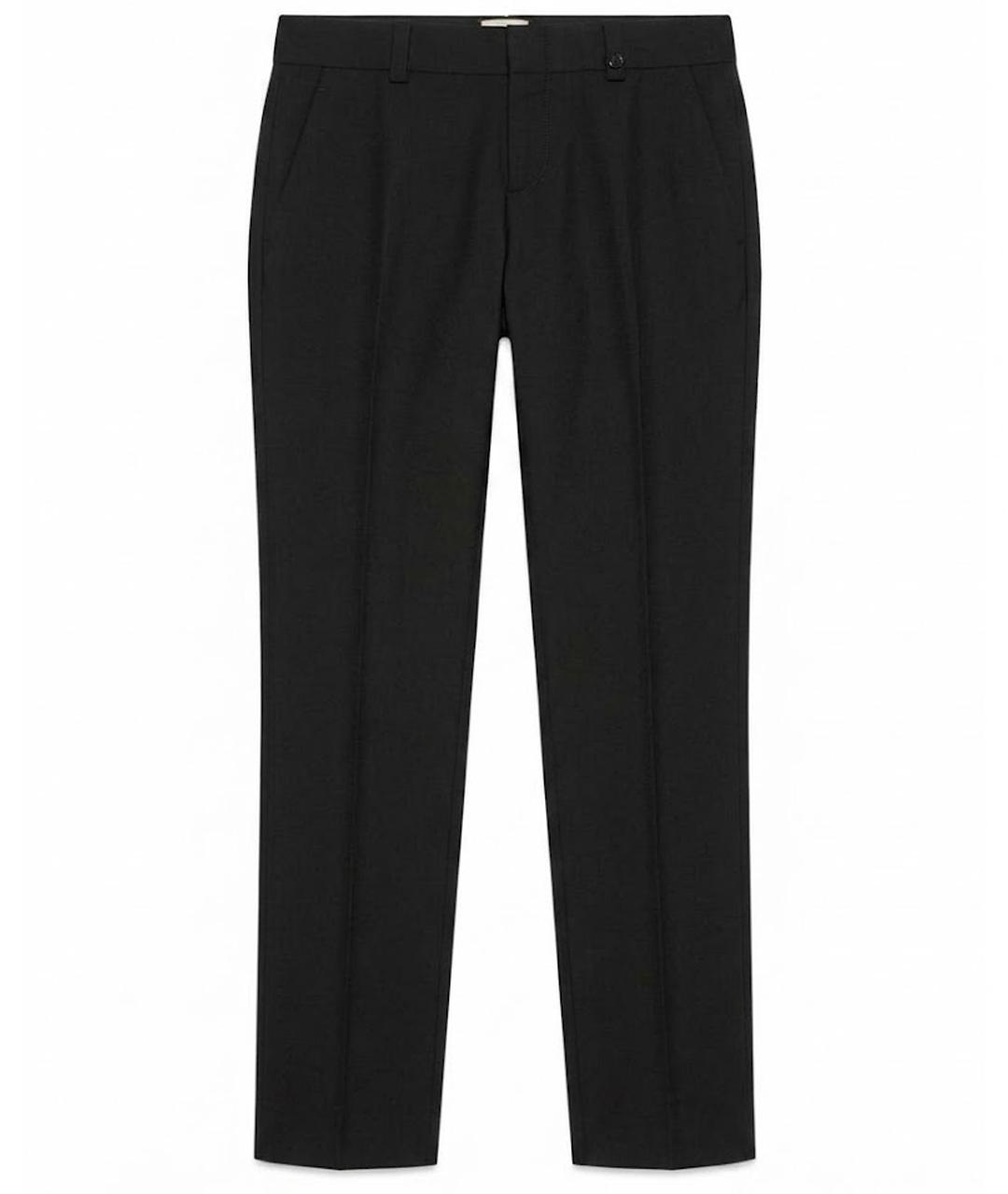 GUCCI Черные шерстяные прямые брюки, фото 1