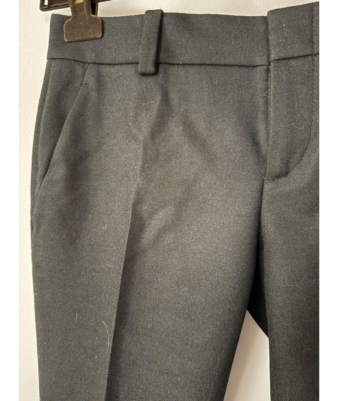 GUCCI Черные шерстяные прямые брюки, фото 4
