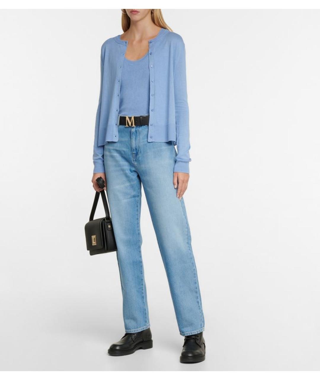 MAX MARA Голубая шелковая майка, фото 7