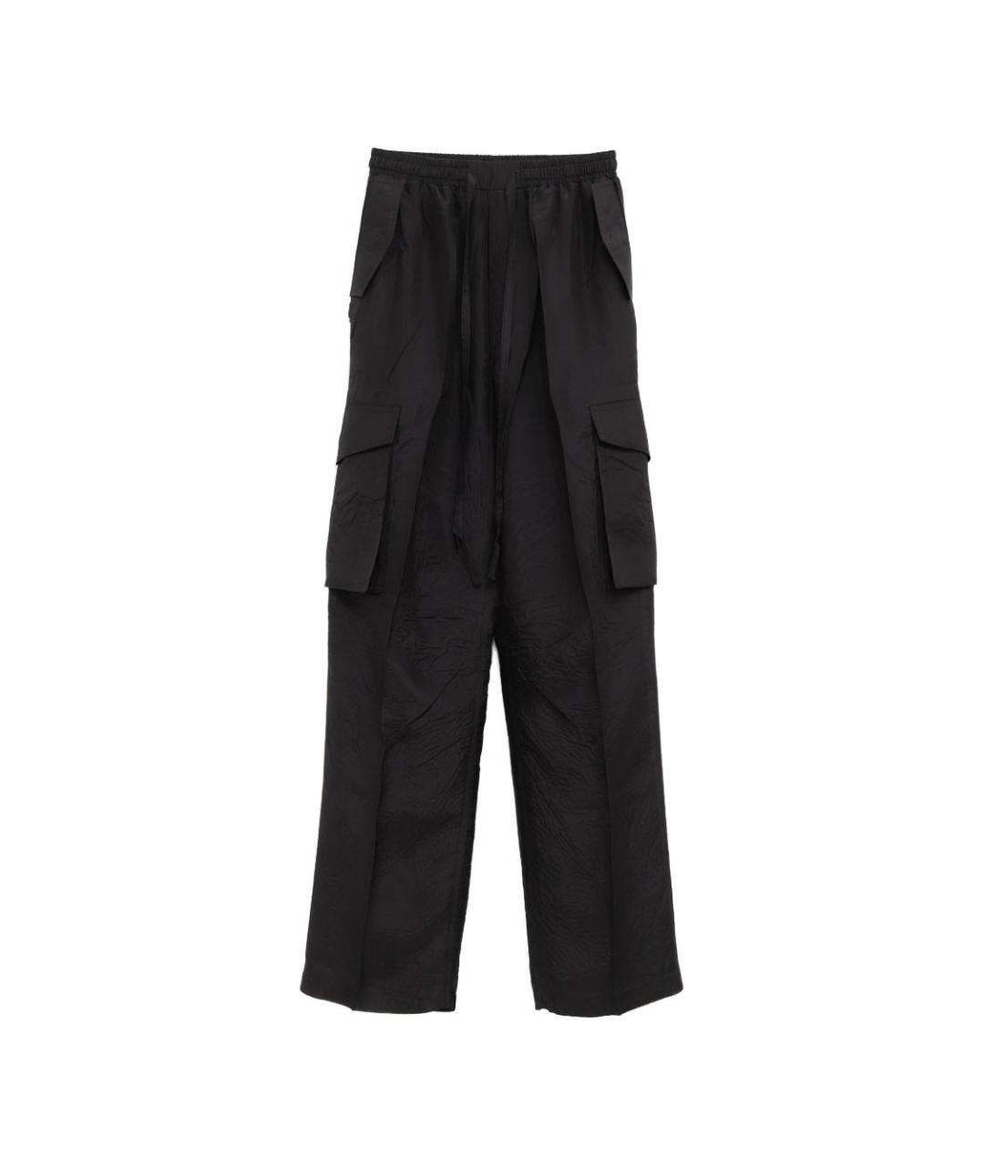 PHOEBE PHILO Черные шелковые прямые брюки, фото 1