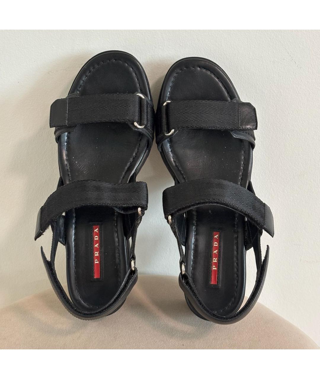 PRADA Черные босоножки, фото 3
