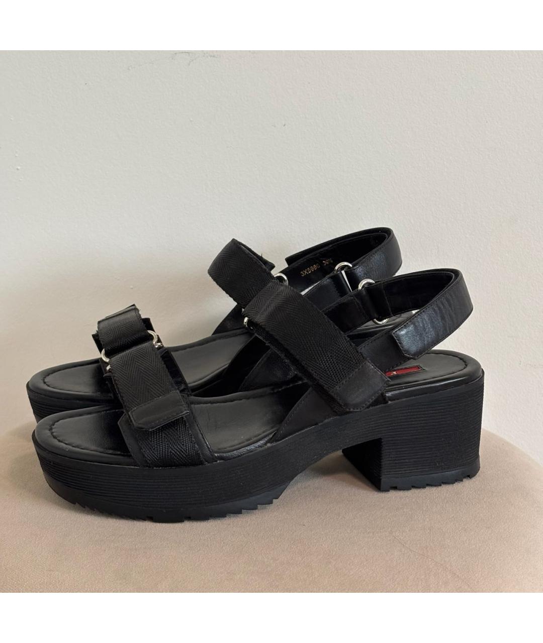 PRADA Черные босоножки, фото 9