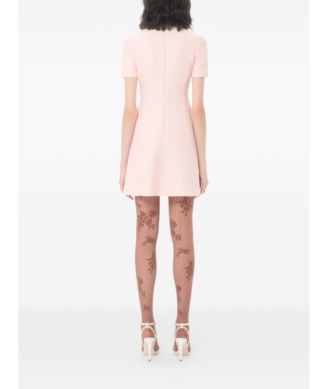 VALENTINO Розовое твидовое повседневное платье, фото 2