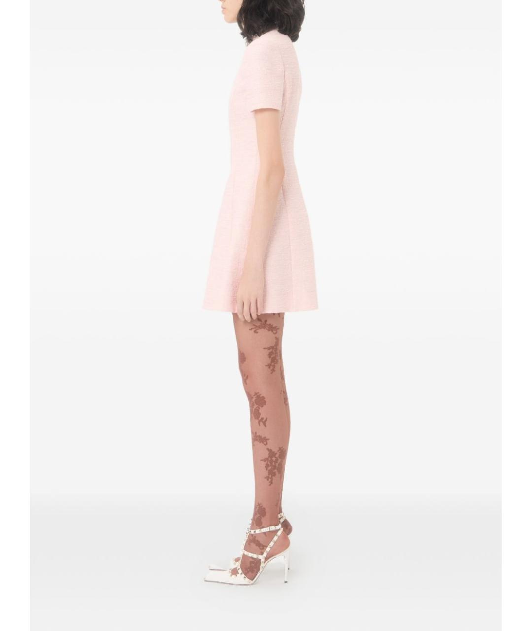 VALENTINO Розовое твидовое повседневное платье, фото 6
