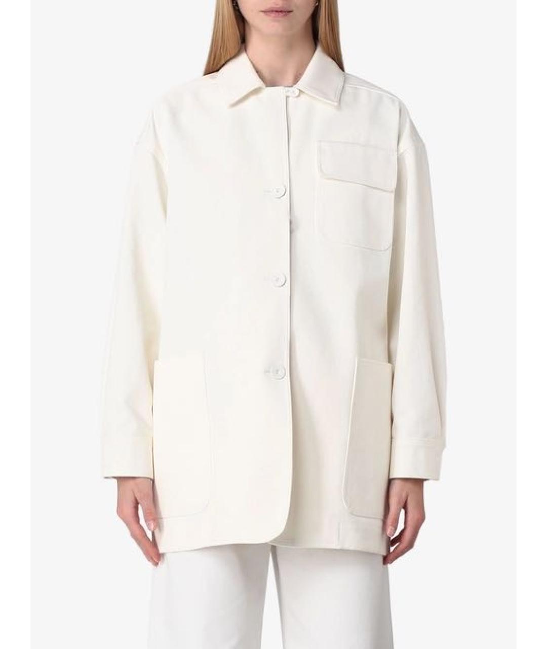 MAX MARA Белая хлопковая куртка, фото 5