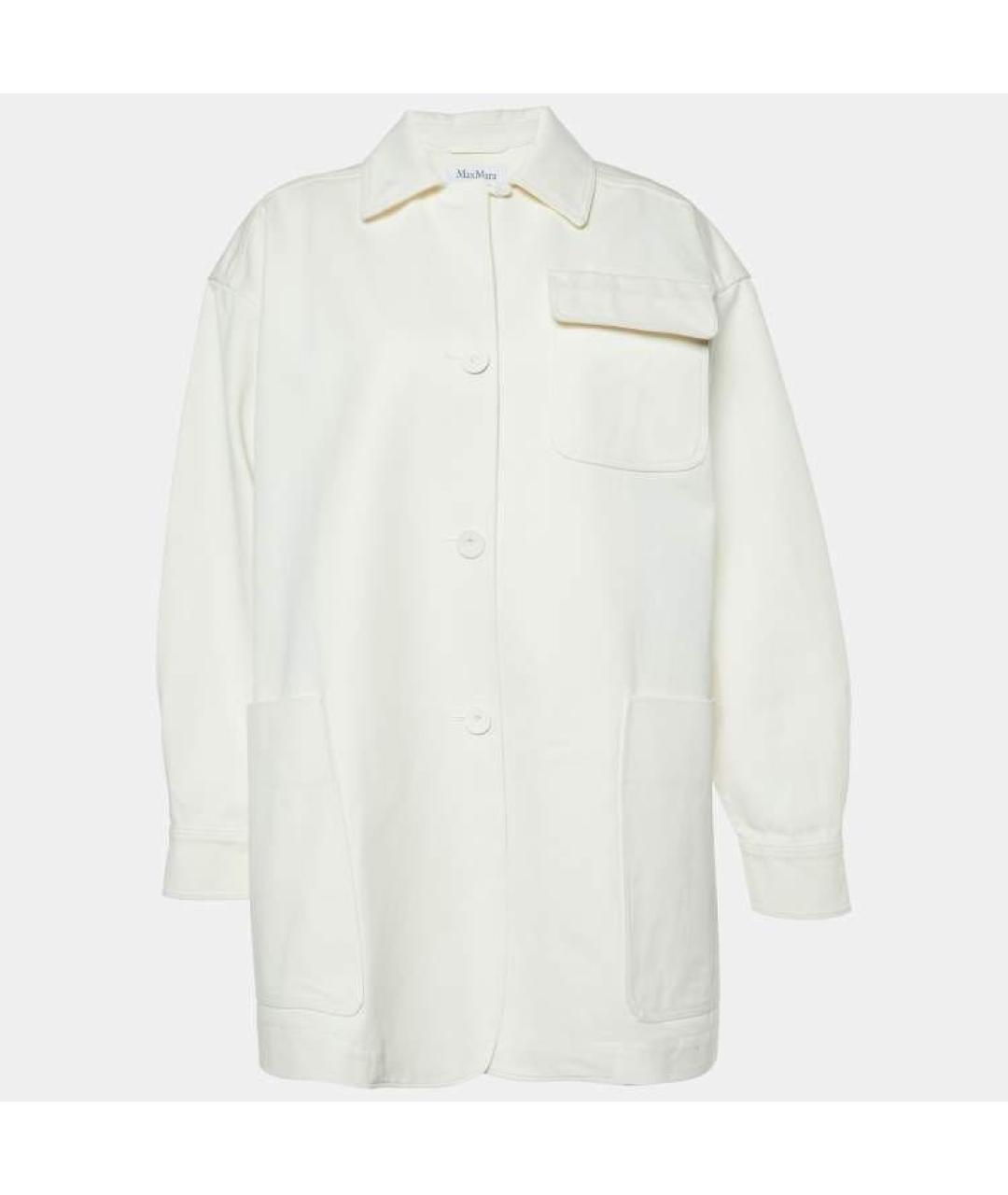 MAX MARA Белая хлопковая куртка, фото 9