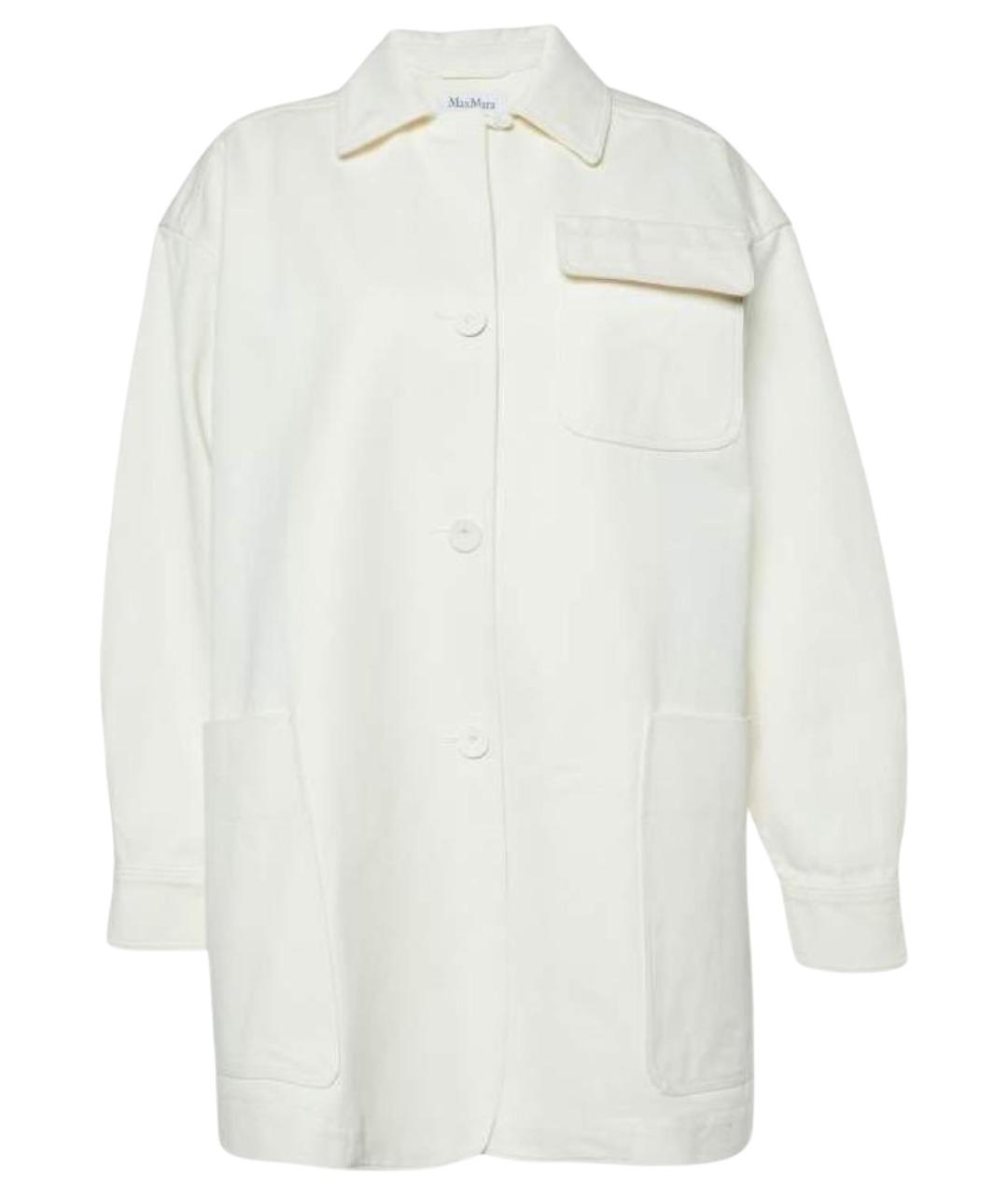MAX MARA Белая хлопковая куртка, фото 1