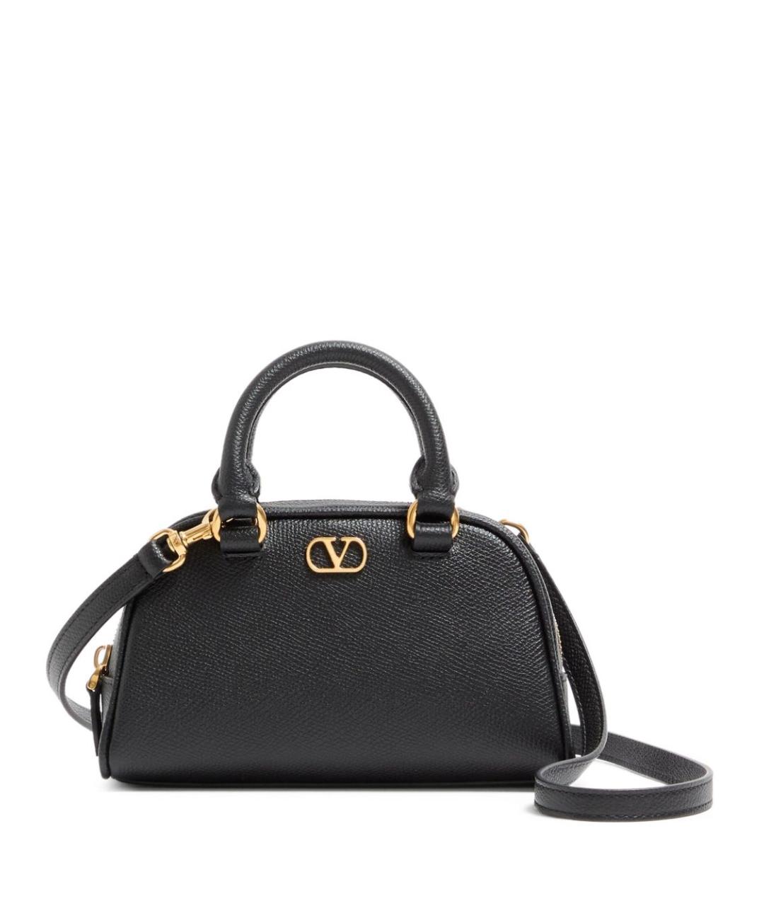 VALENTINO Черная кожаная сумка тоут, фото 1