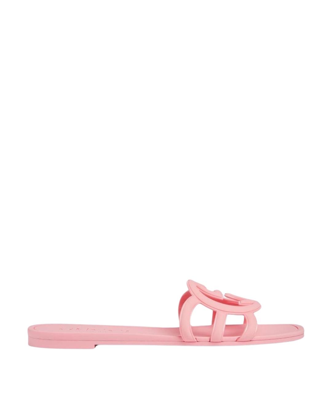GUCCI Розовые резиновые шлепанцы, фото 1
