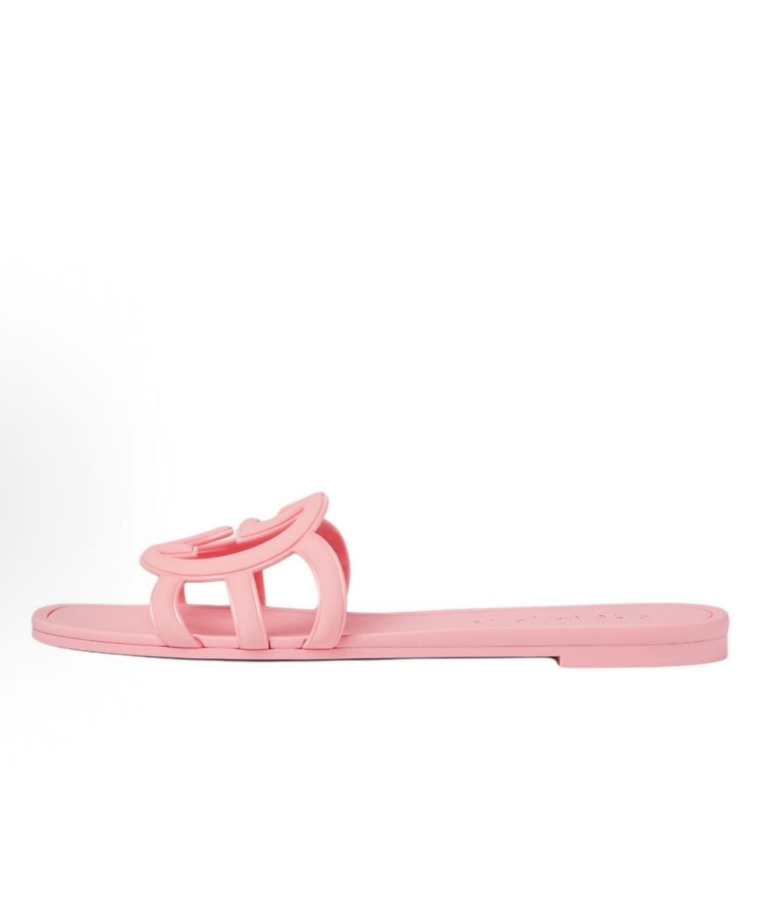 GUCCI Розовые резиновые шлепанцы, фото 9