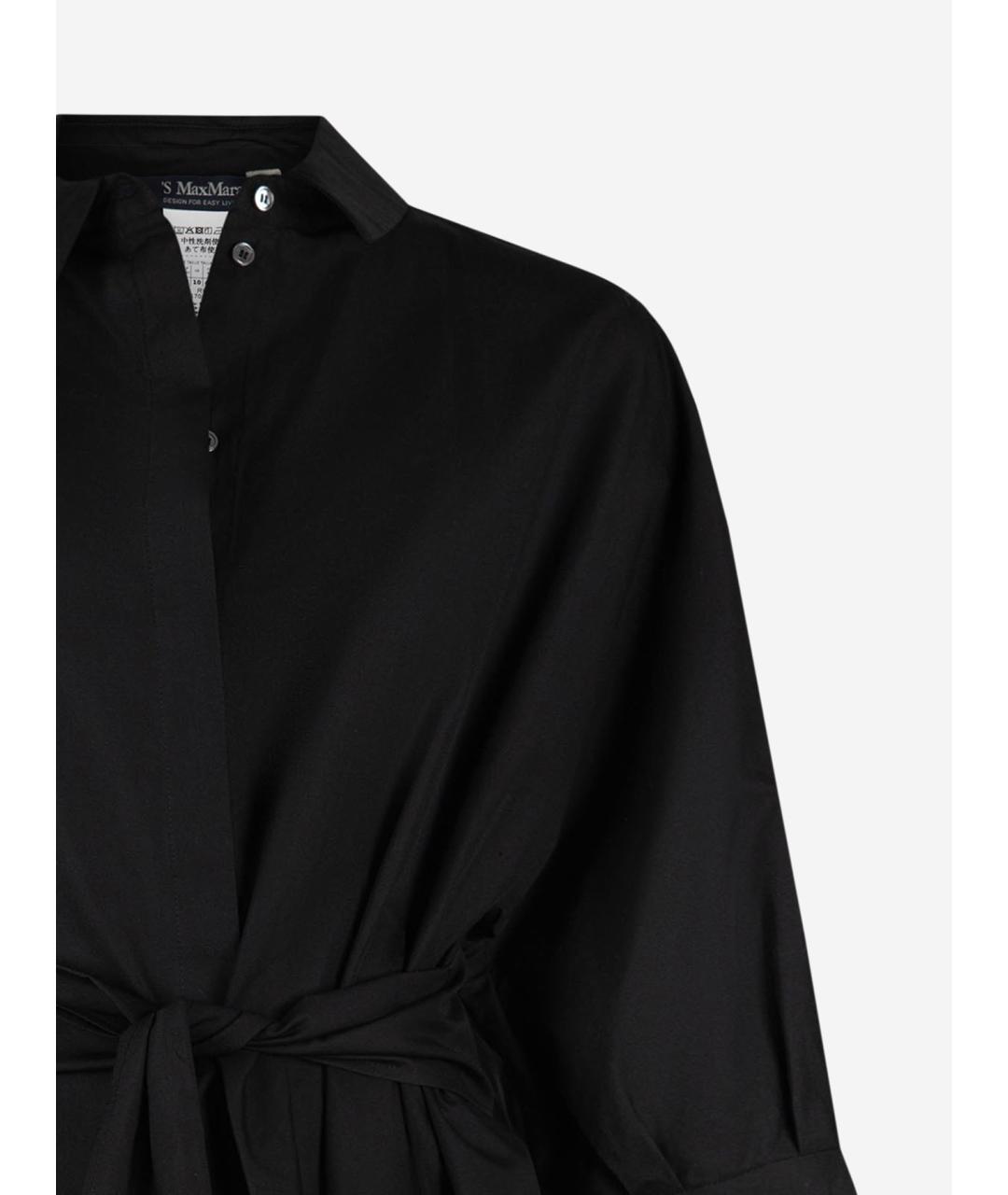 'S MAX MARA Черное хлопковое повседневное платье, фото 3