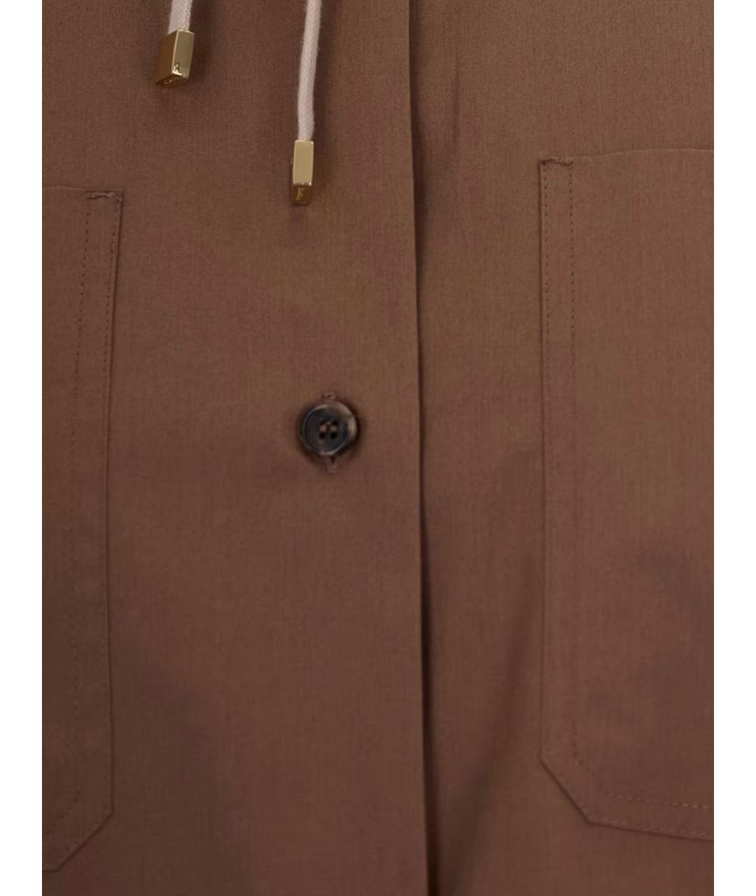 'S MAX MARA Коричневая хлопковая рубашка, фото 3