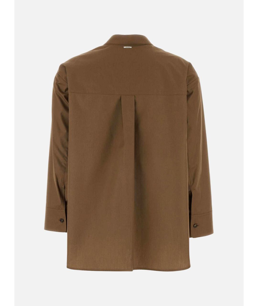 'S MAX MARA Коричневая хлопковая рубашка, фото 2