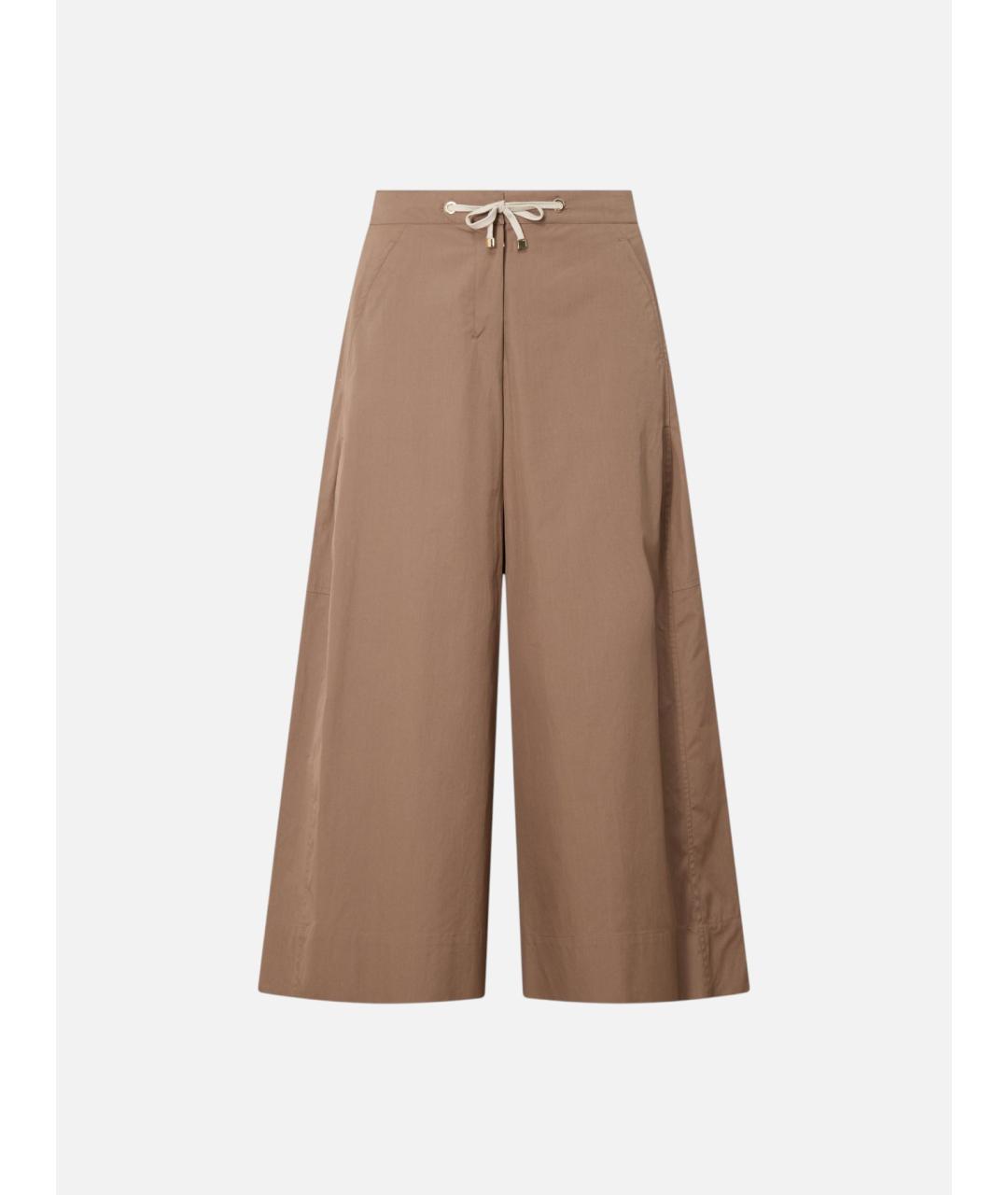 'S MAX MARA Коричневые хлопковые брюки широкие, фото 1