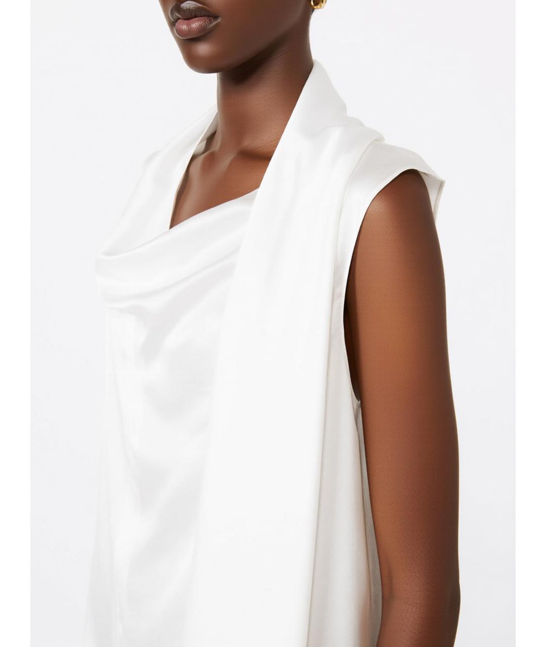 'S MAX MARA Белая шелковая блузы, фото 4