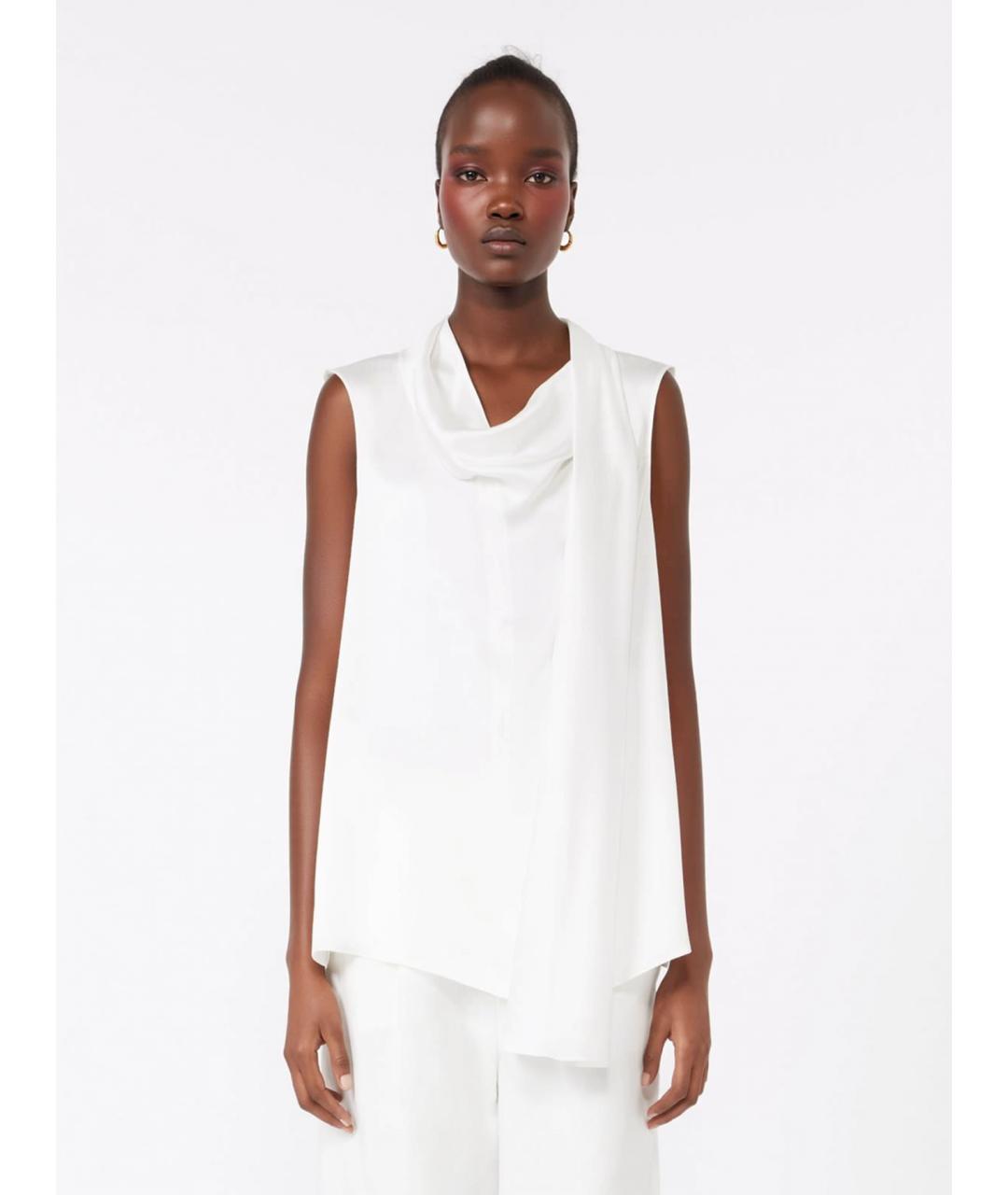 'S MAX MARA Белая шелковая блузы, фото 2