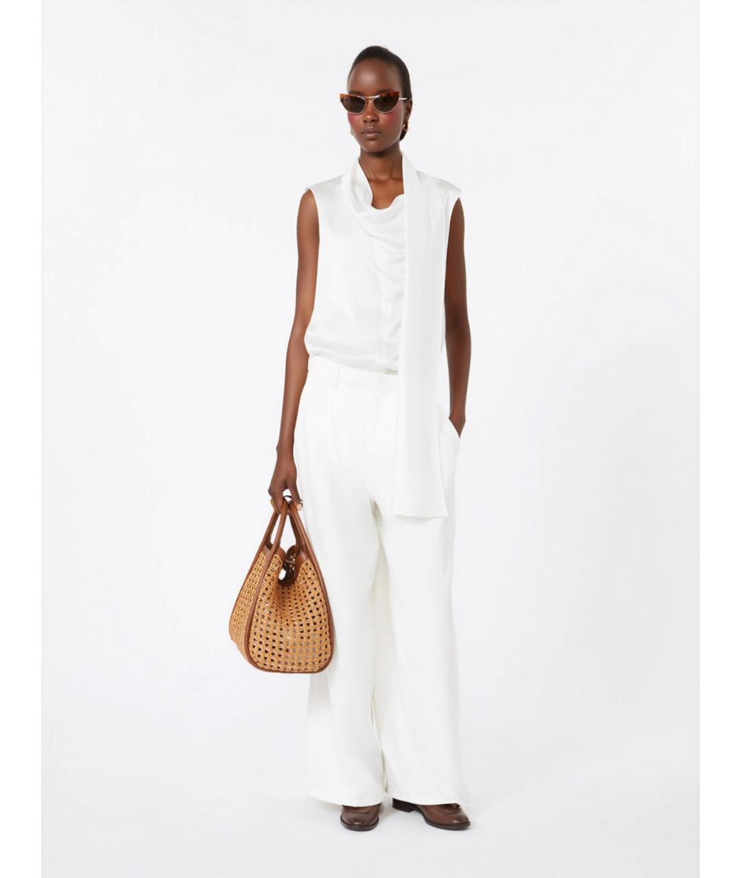 'S MAX MARA Белая шелковая блузы, фото 1