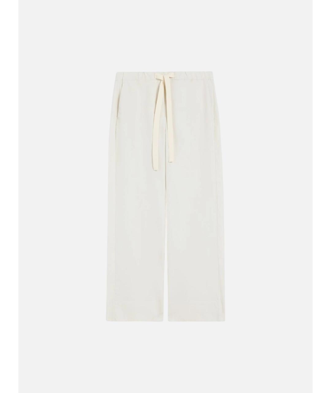 'S MAX MARA Белые хлопковые прямые брюки, фото 5