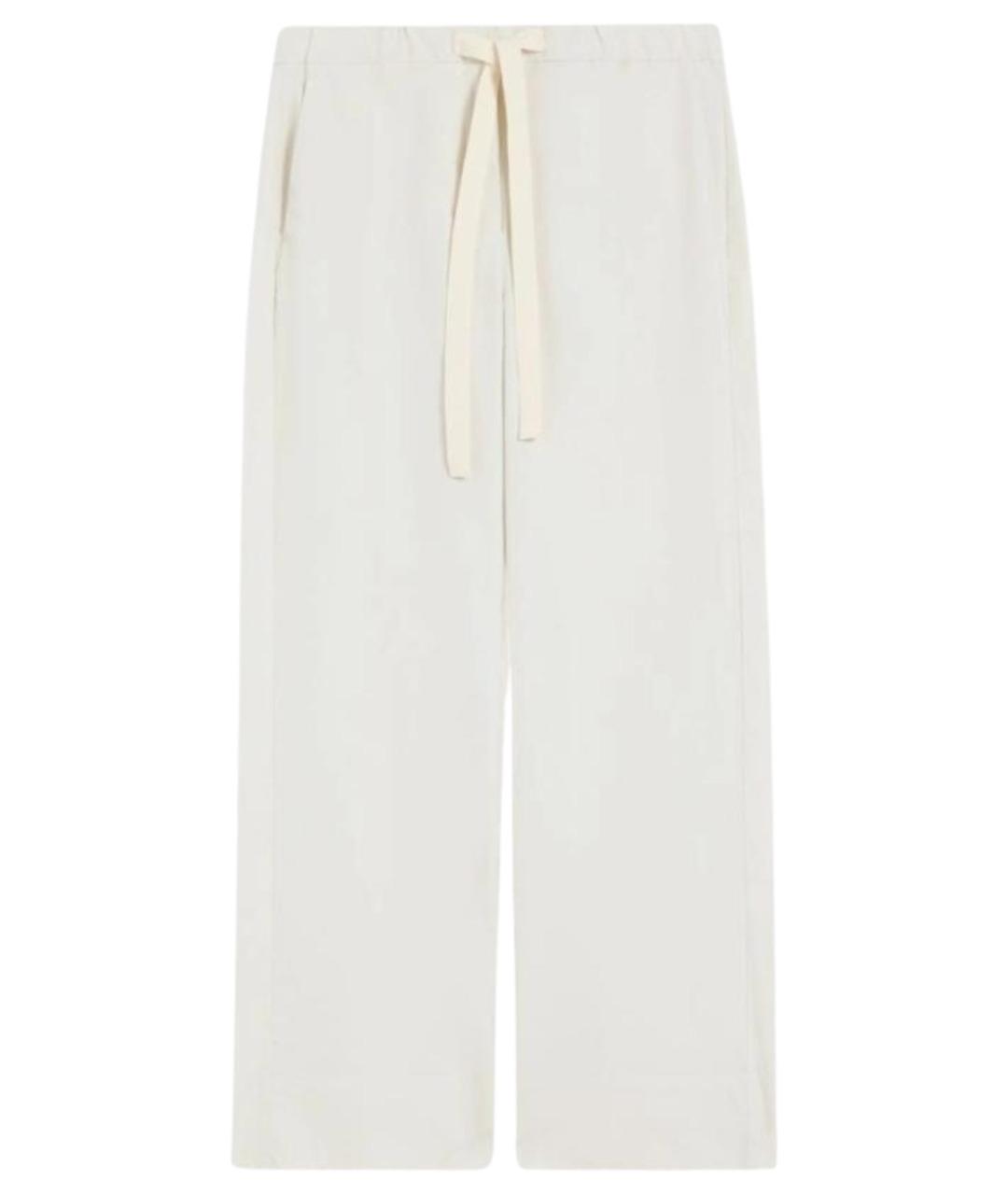 'S MAX MARA Белые хлопковые прямые брюки, фото 1