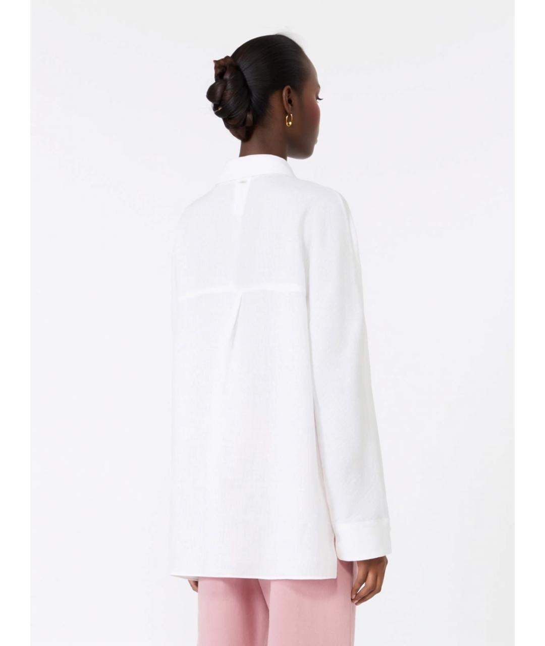'S MAX MARA Белая льняная рубашка, фото 4