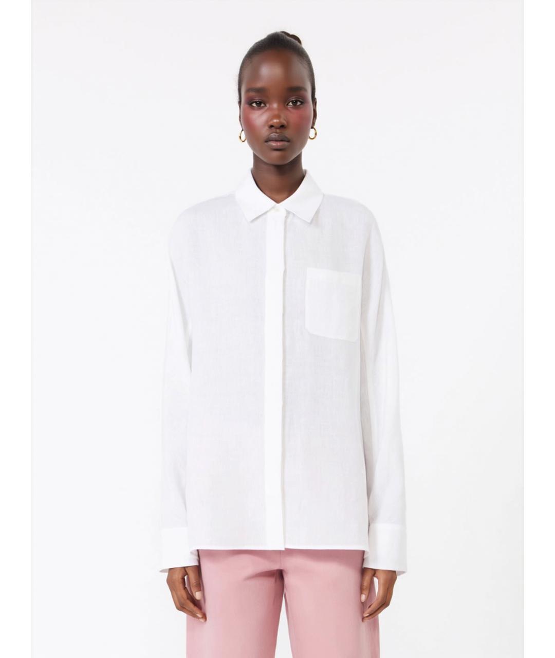 'S MAX MARA Белая льняная рубашка, фото 3