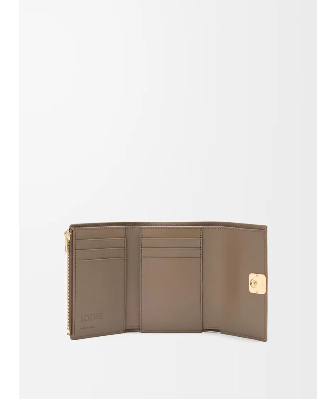 LOEWE Бежевый кожаный кошелек, фото 2