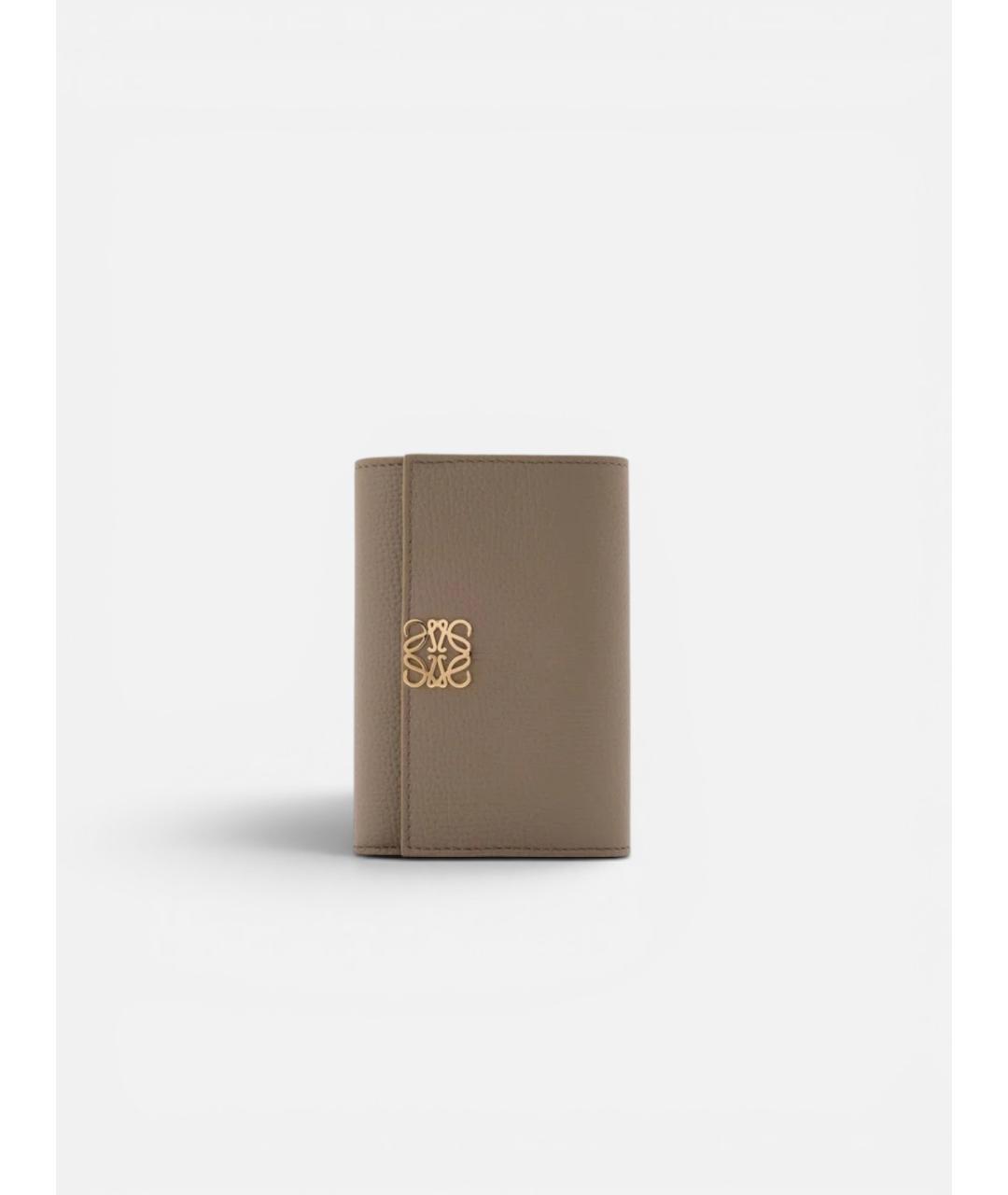 LOEWE Бежевый кожаный кошелек, фото 3