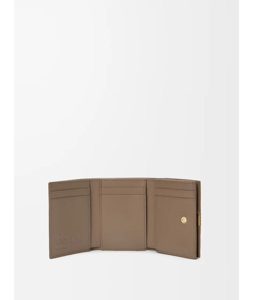 LOEWE Бежевый кожаный кошелек, фото 2
