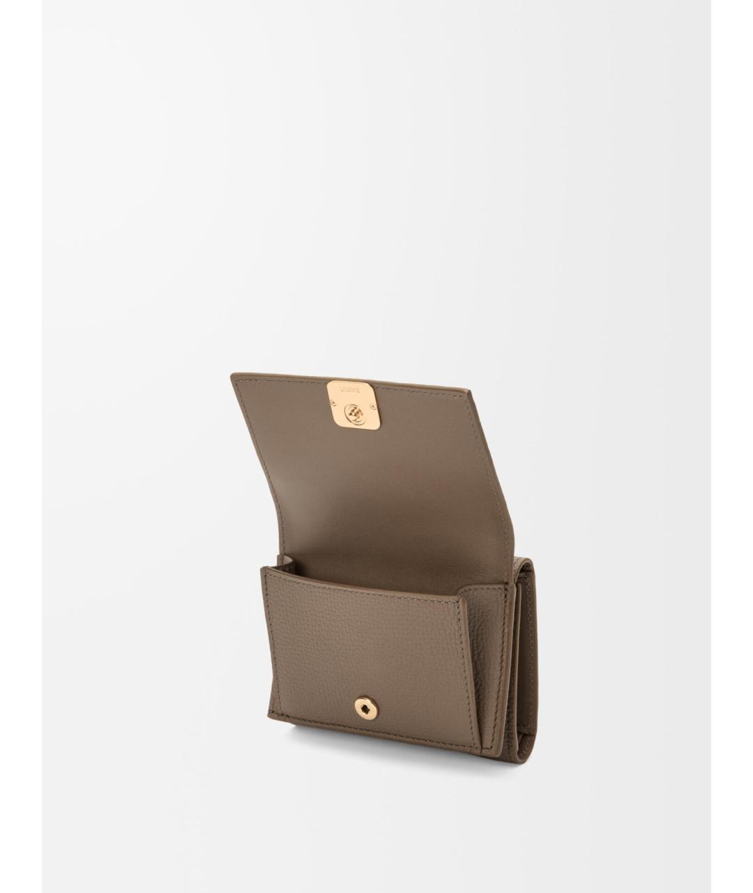 LOEWE Бежевый кожаный кошелек, фото 3