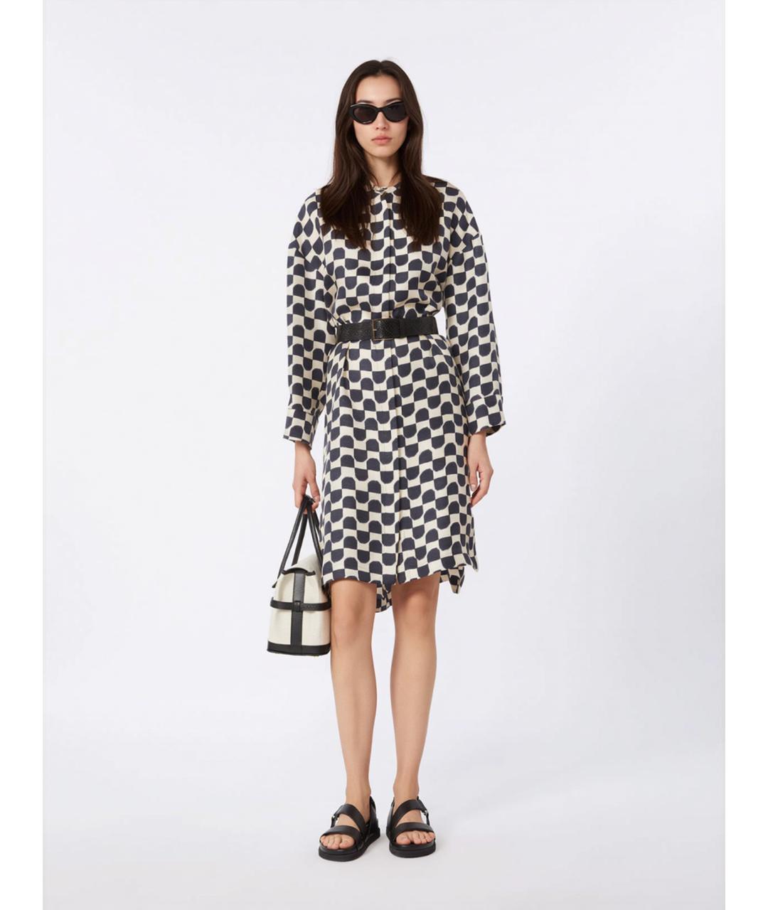 'S MAX MARA Мульти шелковое повседневное платье, фото 2