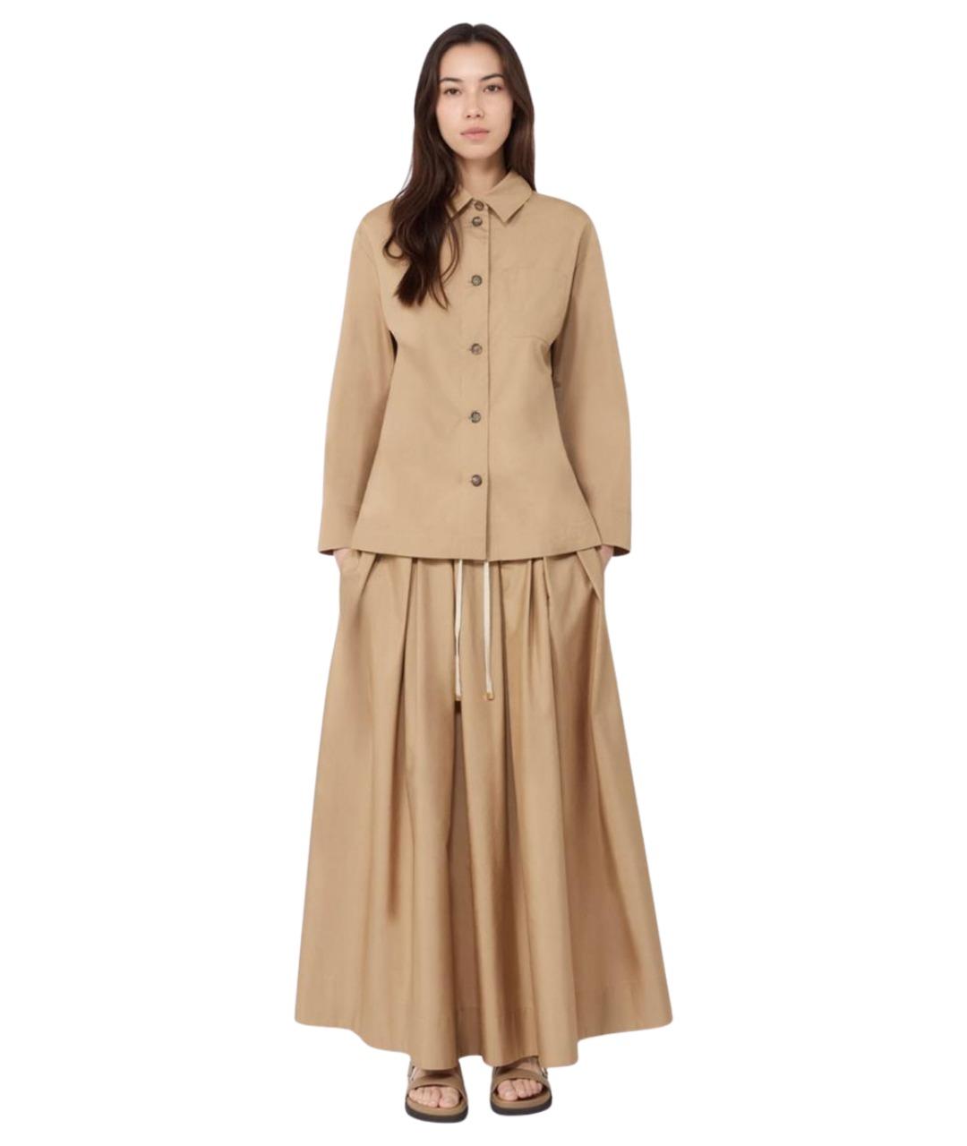 'S MAX MARA Бежевая хлопковая рубашка, фото 2