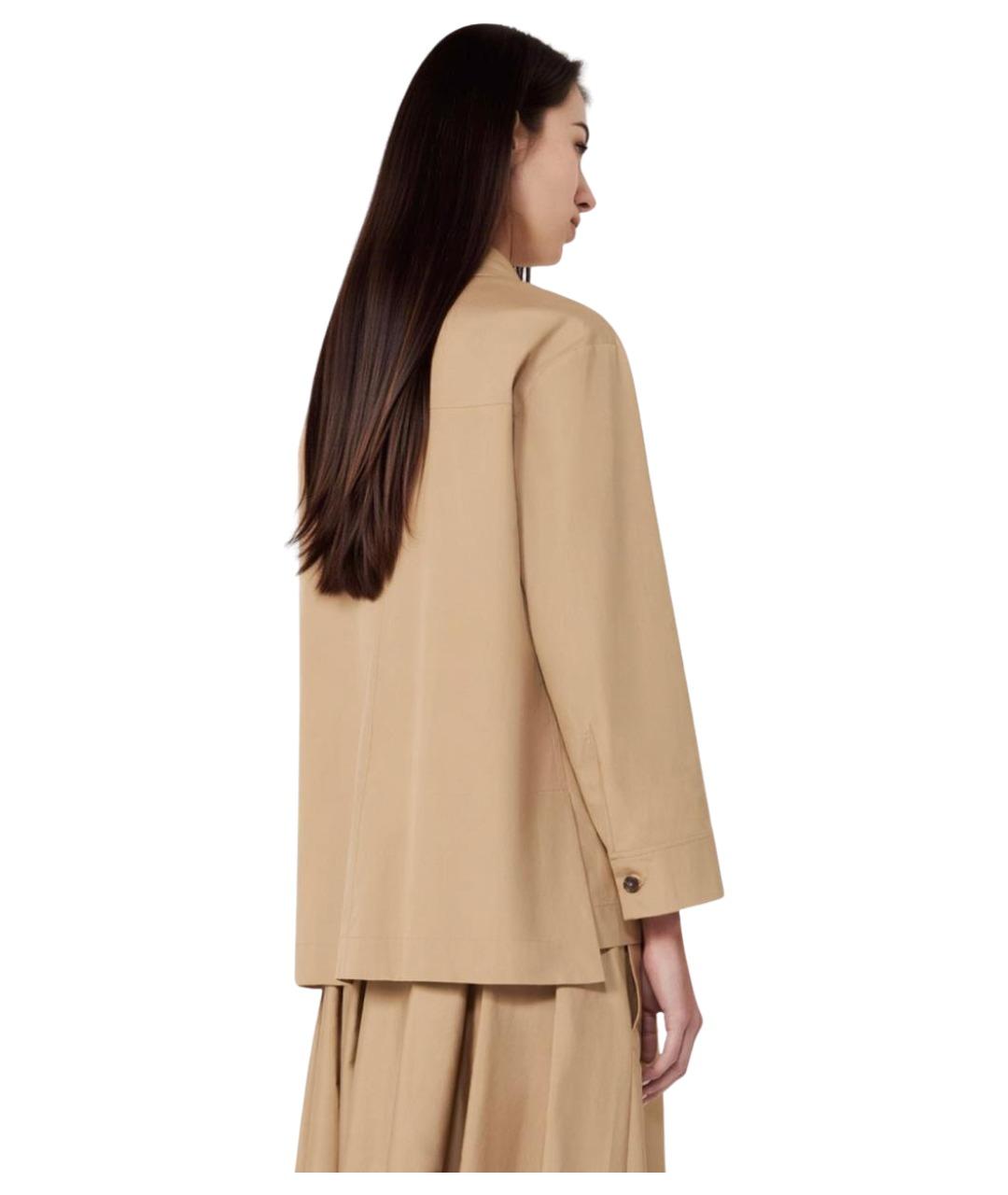 'S MAX MARA Бежевая хлопковая рубашка, фото 4
